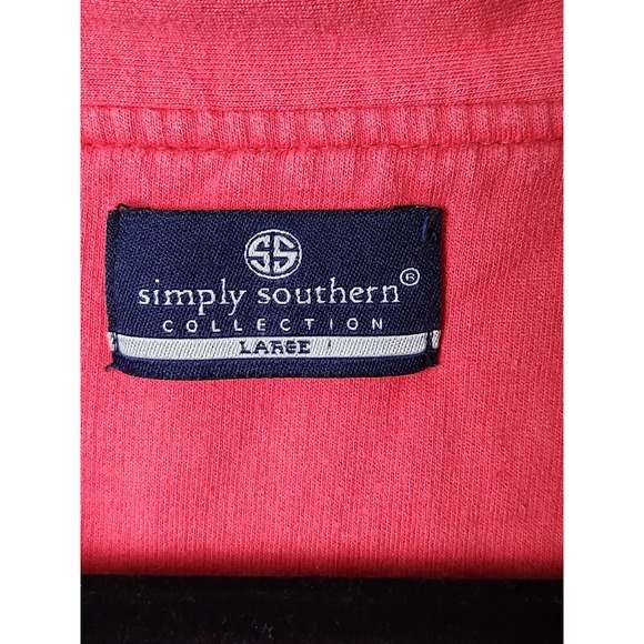 Simply Southern Collection Womens Popover Sweatshirt 3/4 Zip Red Size Large - Picture 3 of 6